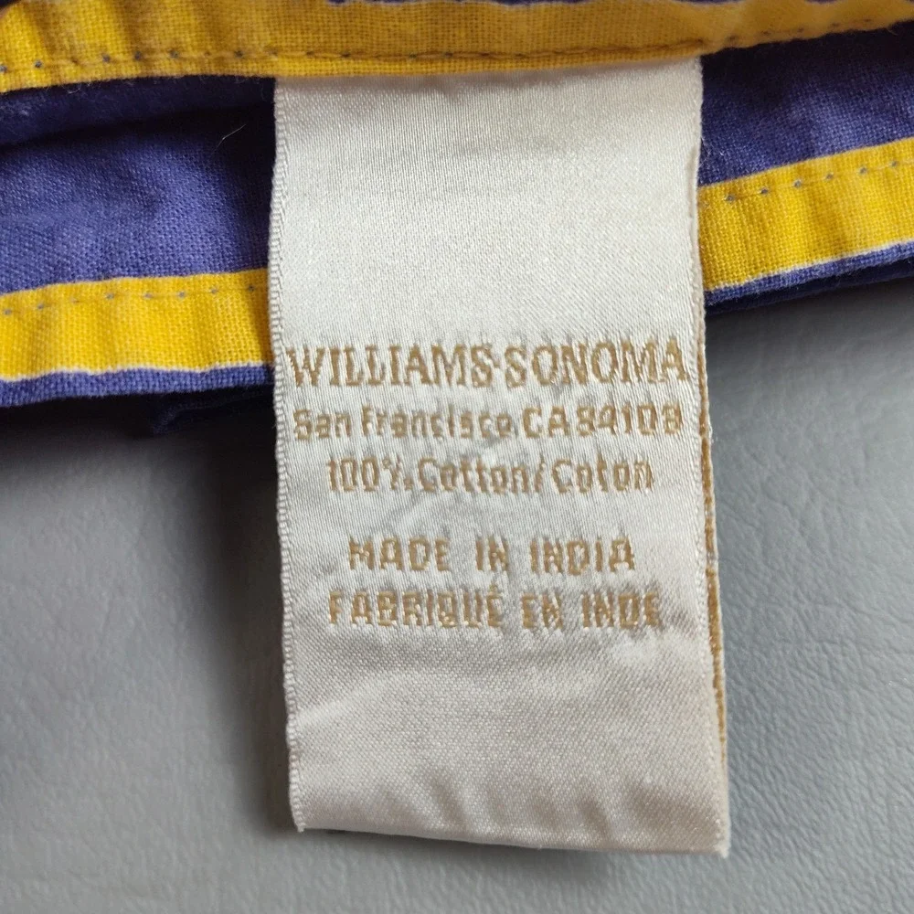 Williams Sonoma Rooster Script Tablecloth 70x108 Rectangle French Country Yellow